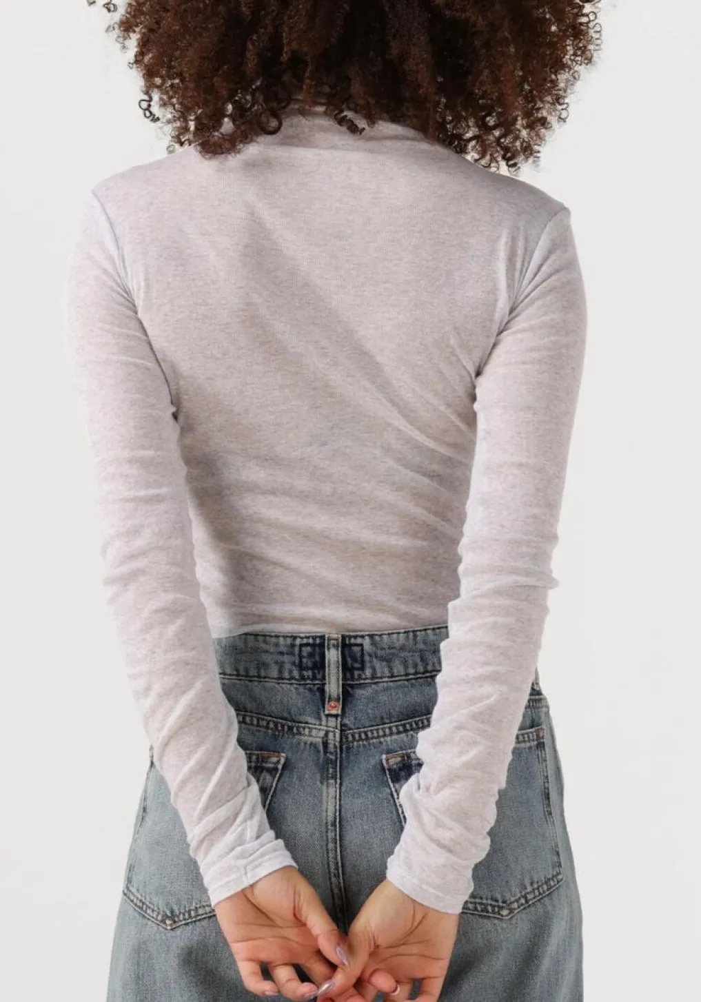 DAMES AMERICAN VINTAGE grijze top massachusetts