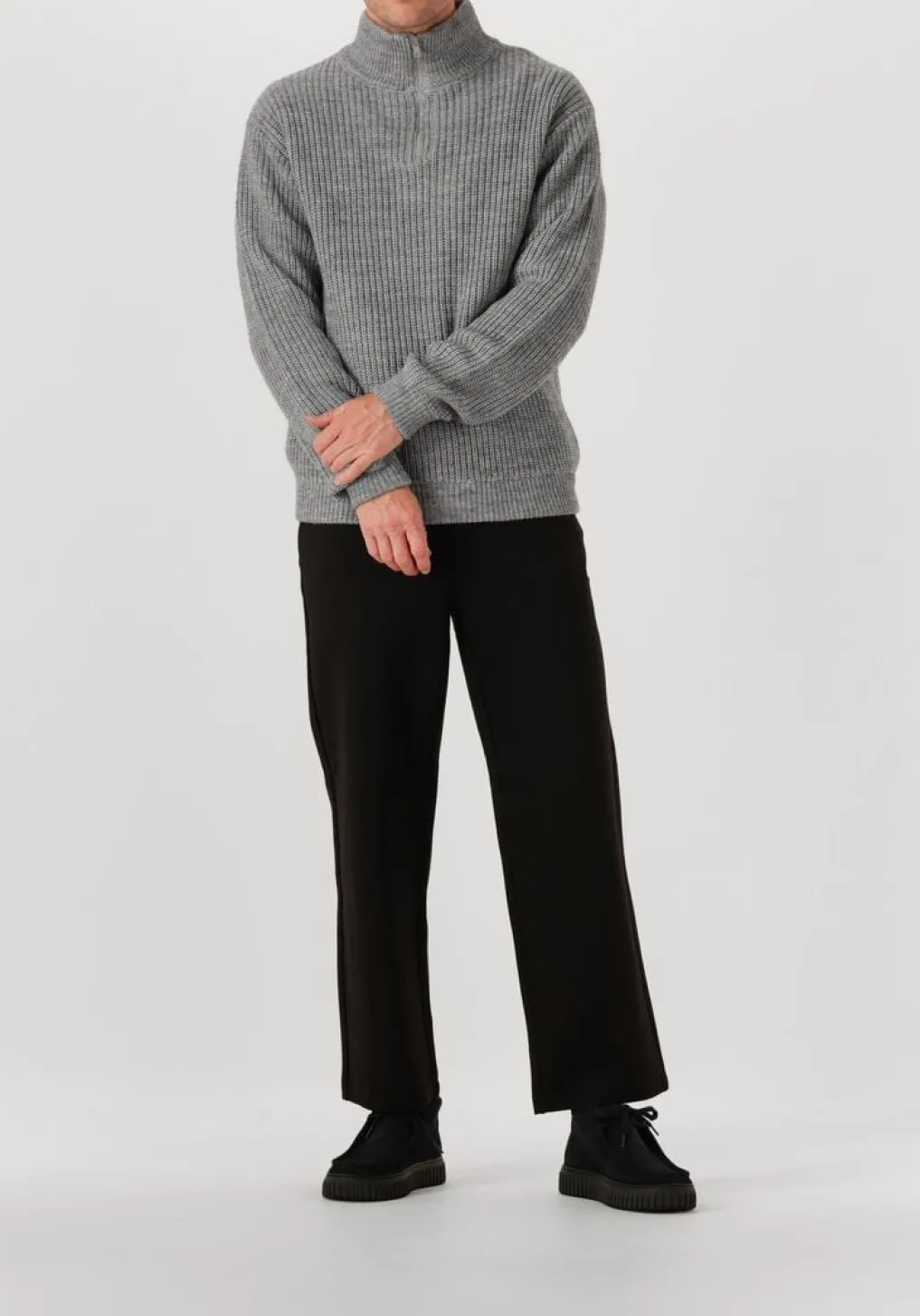 Heren AMERICAN VINTAGE grijze trui crashway half zip h