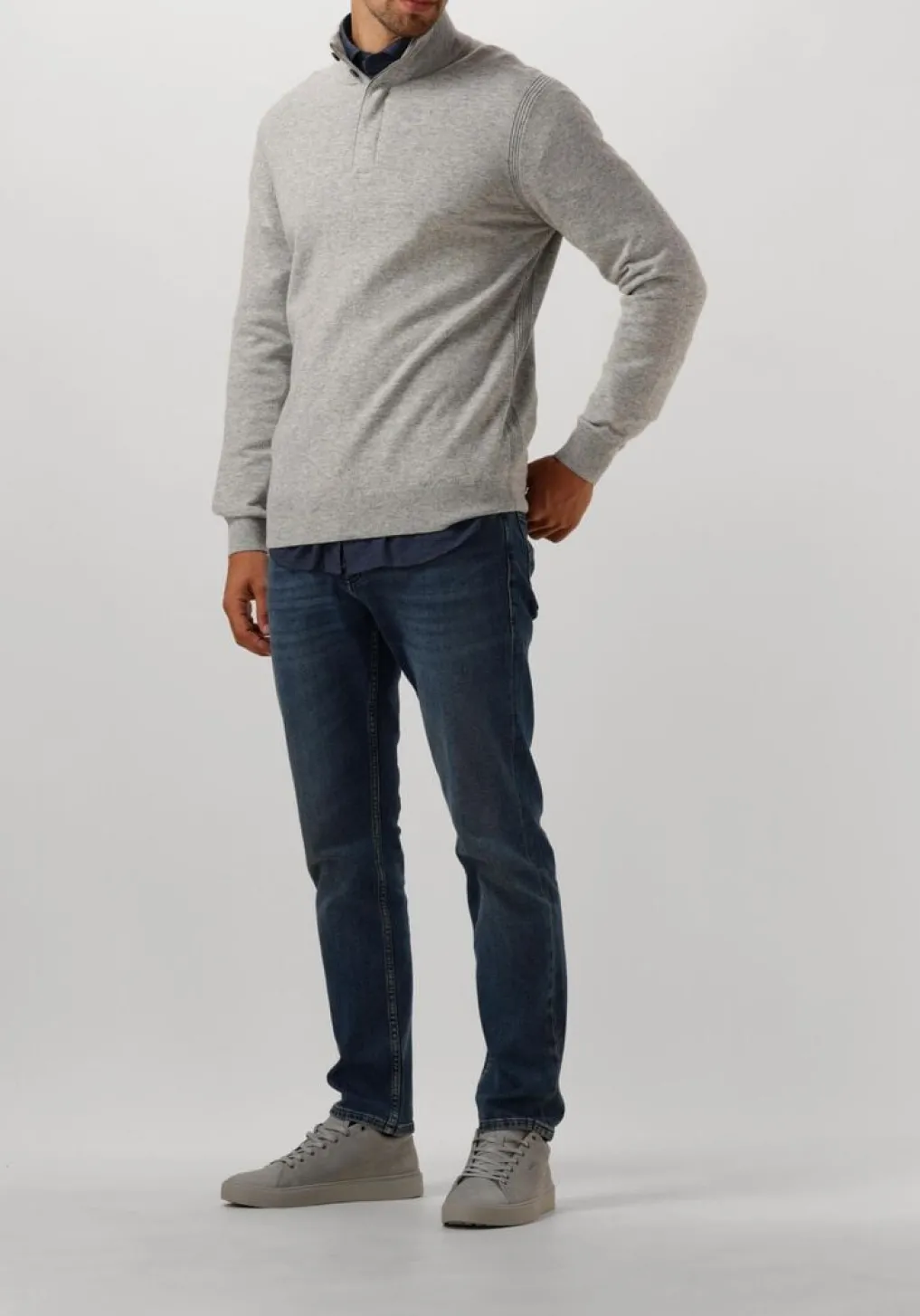 Heren BLACKSTONE grijze lage sneakers crag colton