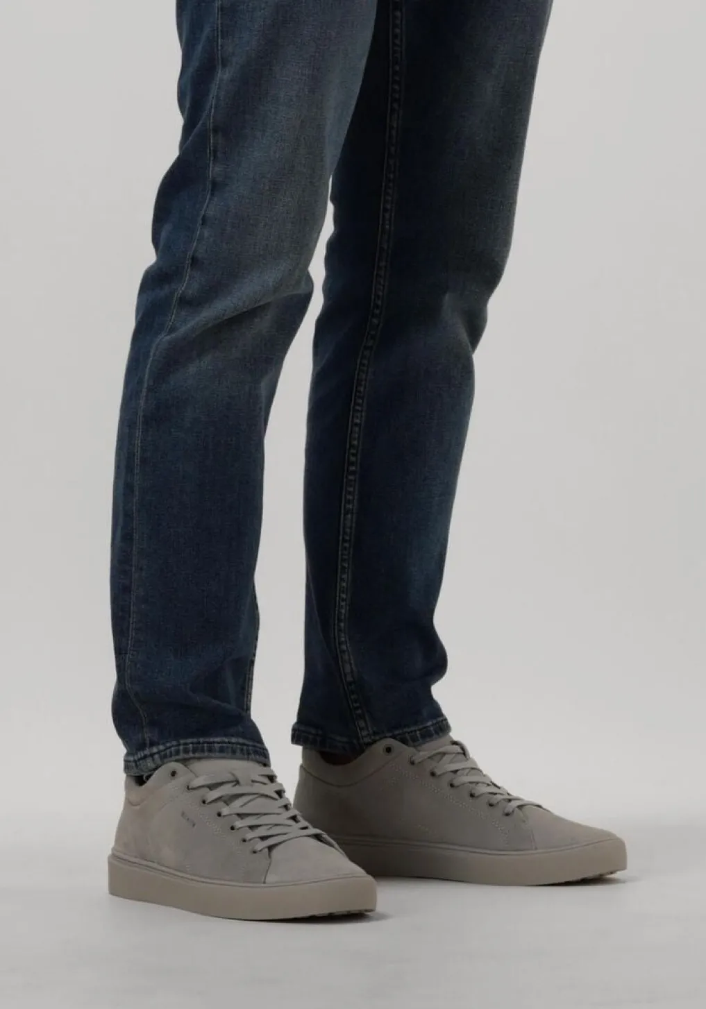 Heren BLACKSTONE grijze lage sneakers crag colton