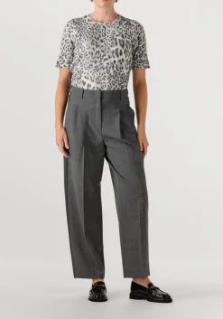 DAMES CAMBIO grijze pantalon emelie track galon mit wording