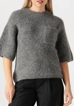 DAMES CLOSED grijze trui crew short sleeve