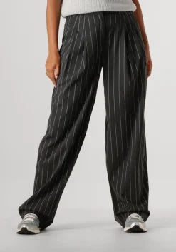 DAMES CO'COUTURE grijze pantalon prescilla pin pleat long pant