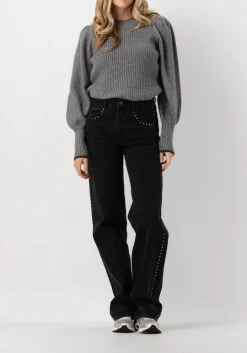 DAMES CO'COUTURE grijze trui row puff knit