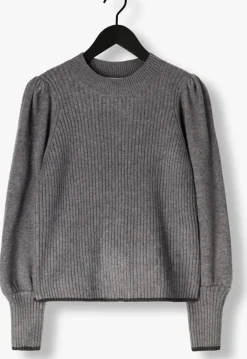 DAMES CO'COUTURE grijze trui row puff knit