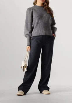 DAMES CO'COUTURE grijze trui row puff knit