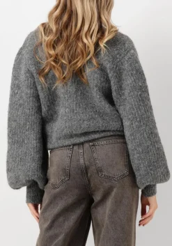 DAMES CO'COUTURE grijze vest corelie button knit