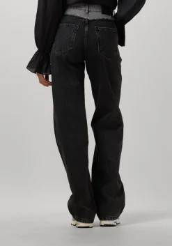 DAMES CO'COUTURE grijze wide jeans grey mix block long jeans