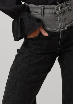 DAMES CO'COUTURE grijze wide jeans grey mix block long jeans