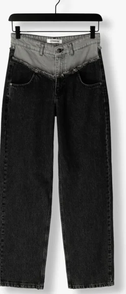 DAMES CO'COUTURE grijze wide jeans grey mix block long jeans