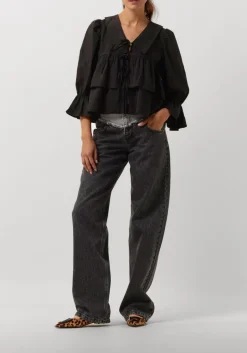 DAMES CO'COUTURE grijze wide jeans grey mix block long jeans