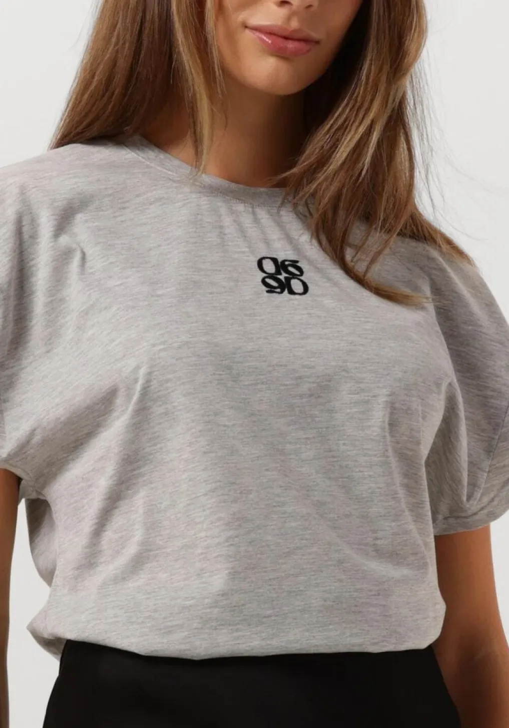 DAMES DANTE6 grijze t-shirt venour loose fit logo tee