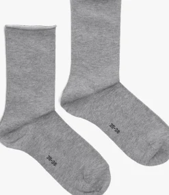 DAMES FALKE grijze sokken happy 2p