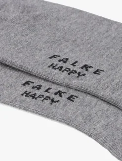 DAMES FALKE grijze sokken happy 2p