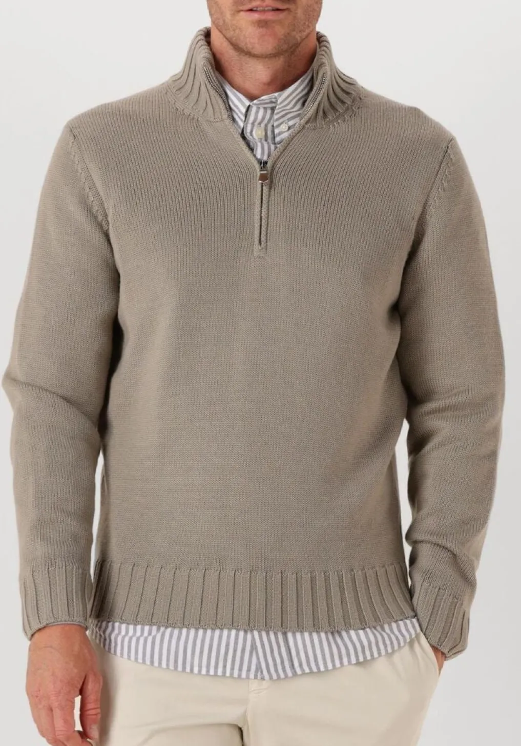 Heren FILIPPO DE LAURENTIIS grijze trui mezza zip ml