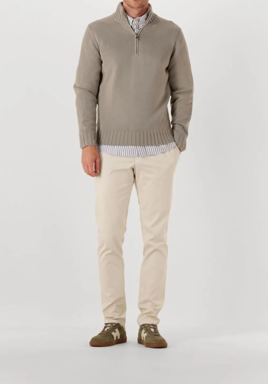 Heren FILIPPO DE LAURENTIIS grijze trui mezza zip ml