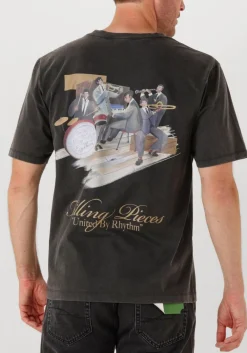 Heren FILLING PIECES grijze t-shirt t-shirt band