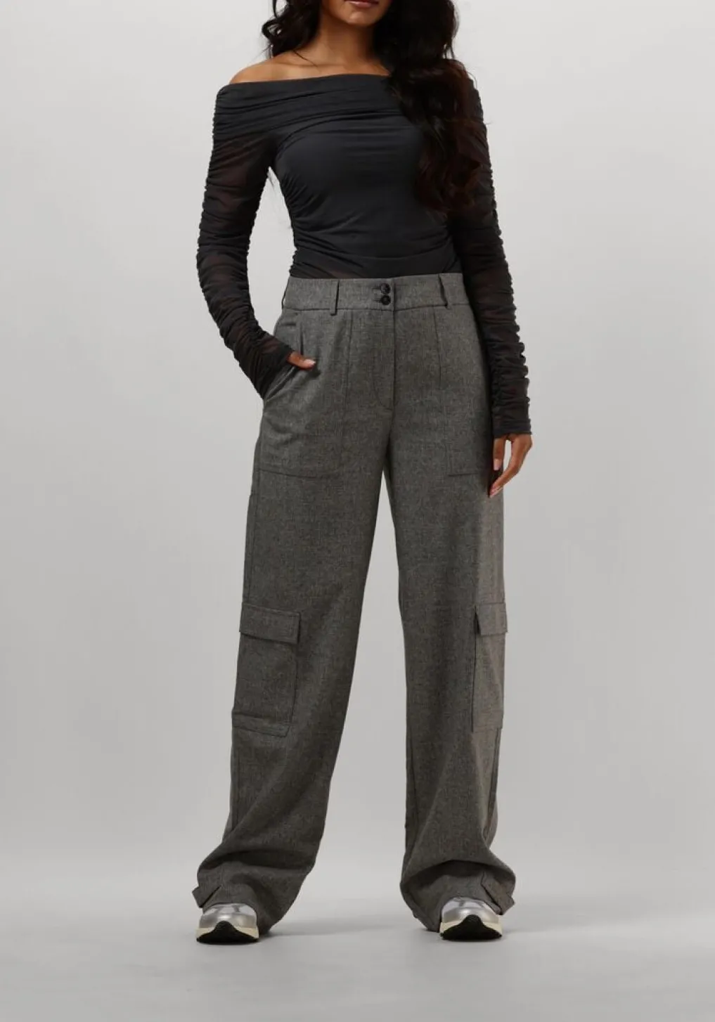 DAMES FIVEUNITS grijze cargobroeken sophia cargo strap 438