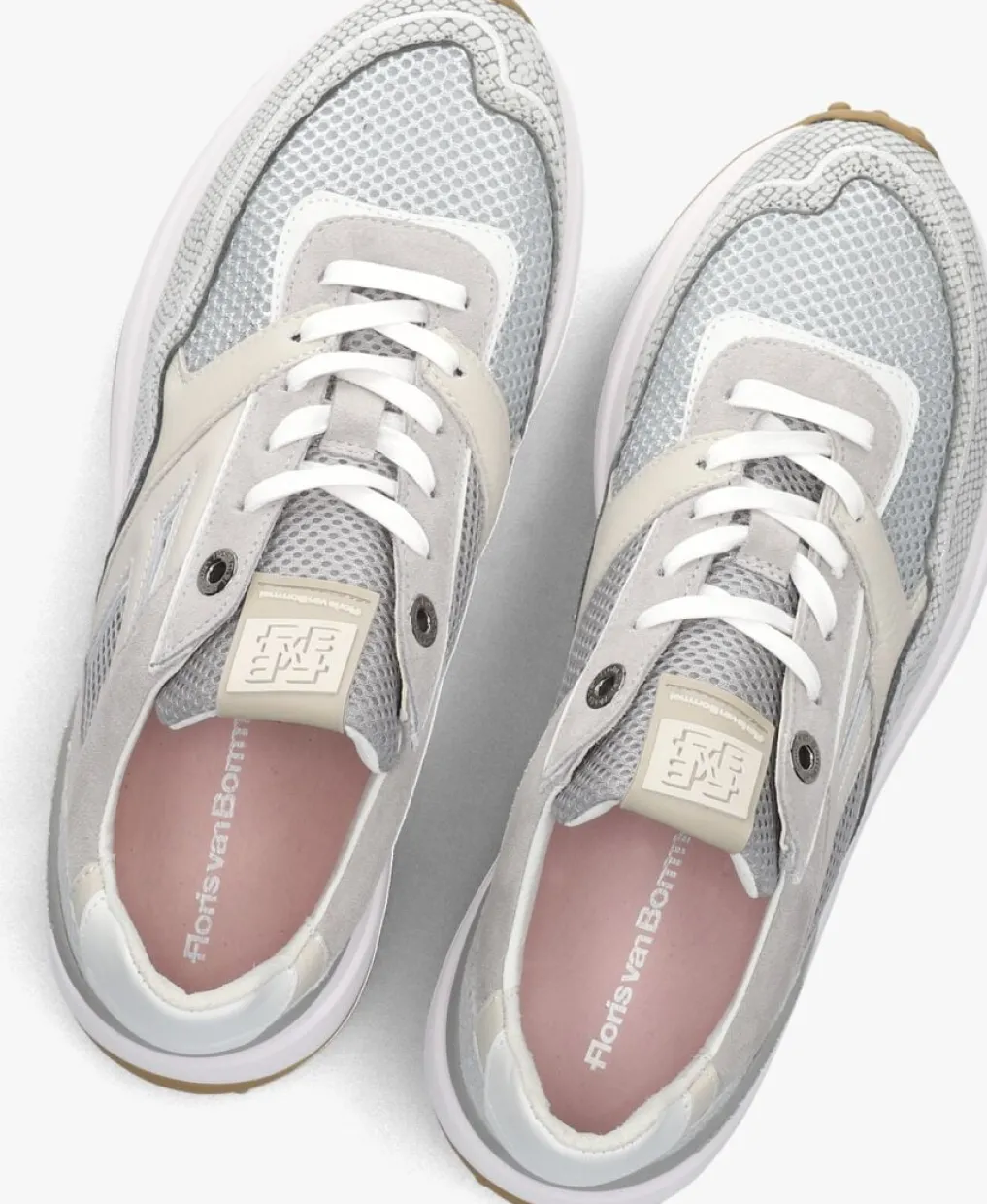 DAMES FLORIS VAN BOMMEL grijze lage sneakers sfm-10128