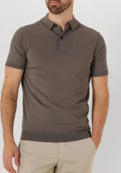 Heren GENTI grijze polo polo button ss k2046-1260