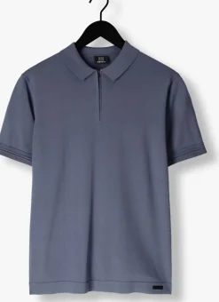 Heren GENTI grijze polo polo zip ss k2053-1260