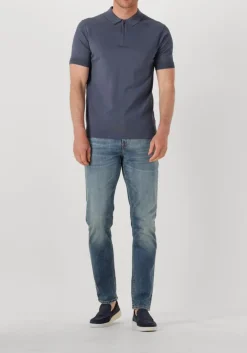 Heren GENTI grijze polo polo zip ss k2053-1260