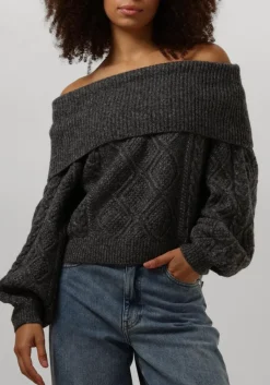 DAMES GESTUZ grijze trui adiegz off shoulder