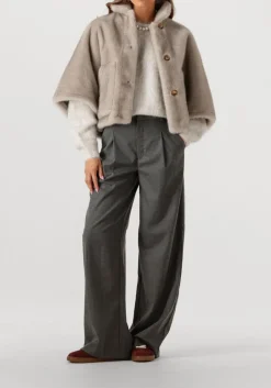 DAMES GESTUZ grijze wijde broek gzpaula melange mw wide pants