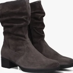 DAMES HARTJES grijze enkellaarsjes sue d laars