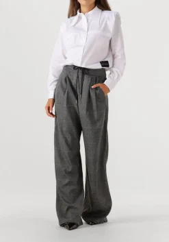 DAMES HAUTE L'AMITIÉ grijze haute l'amitié wijde broek michelle check tailor tie tall pants