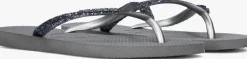 DAMES HAVAIANAS grijze teenslippers kids slim glitter ii