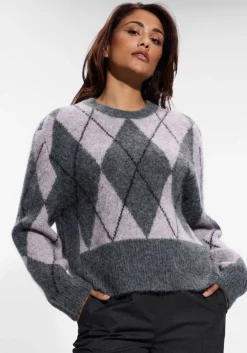 DAMES HERSKIND grijze trui carter knit blouse