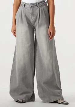 DAMES JANICE grijze wide jeans jeans wijde pijp stretch dollar