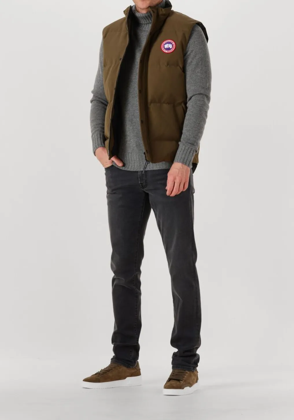 Heren LEURINK KNIT grijze coltrui trani col