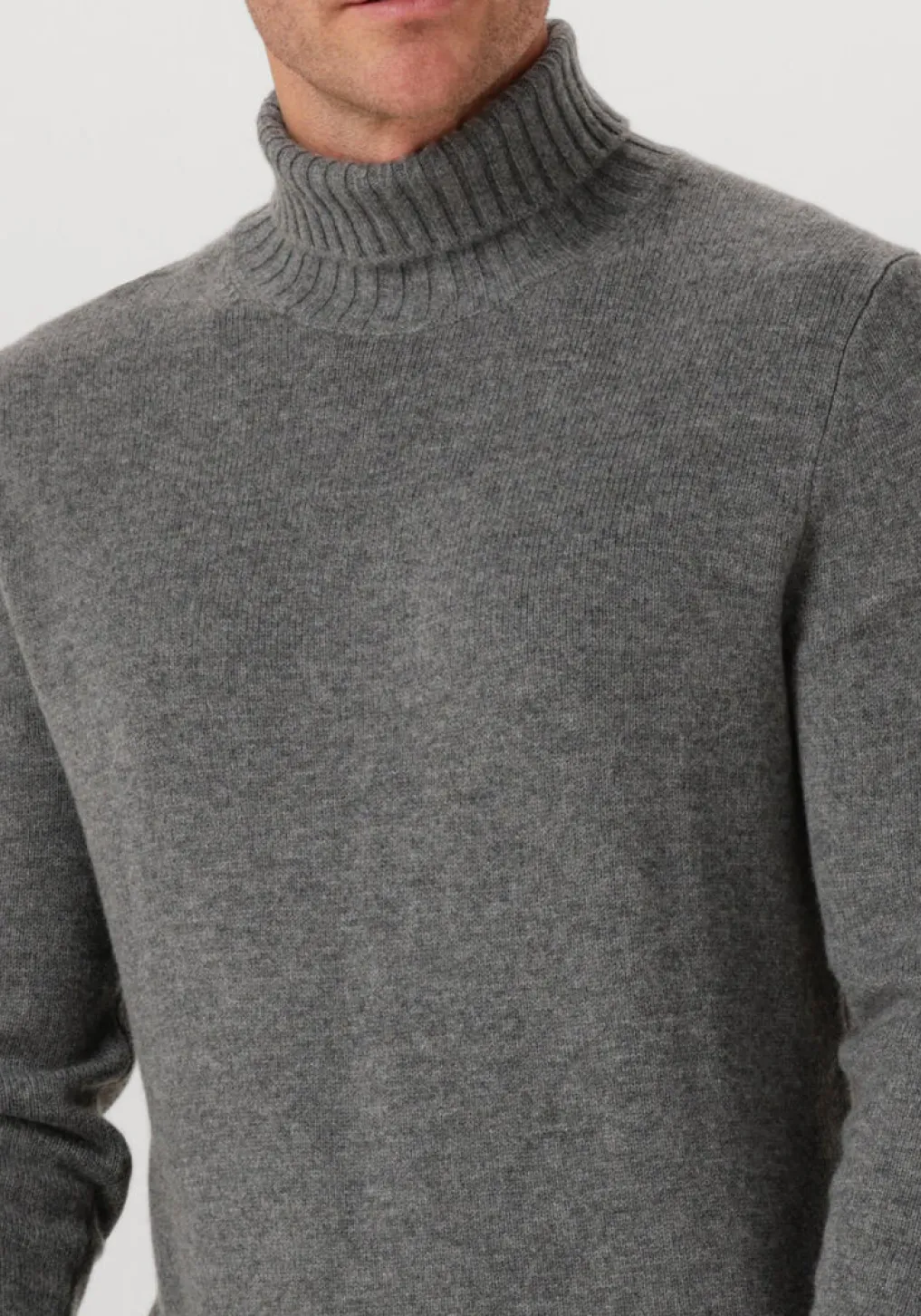 Heren LEURINK KNIT grijze coltrui trani col