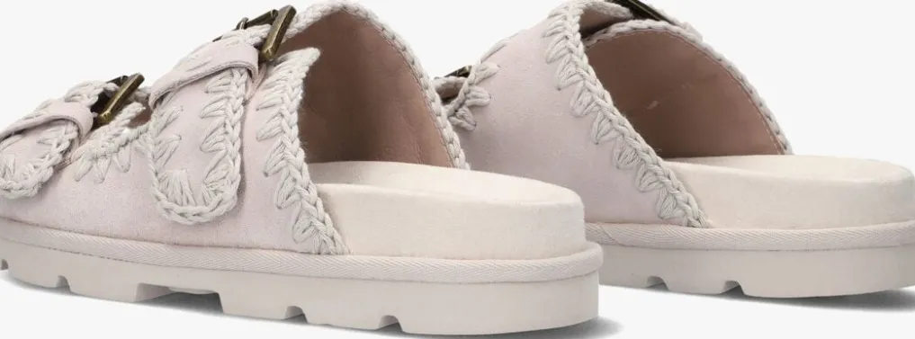 DAMES MOU grijze slippers low bio sandal 2buckles monoch