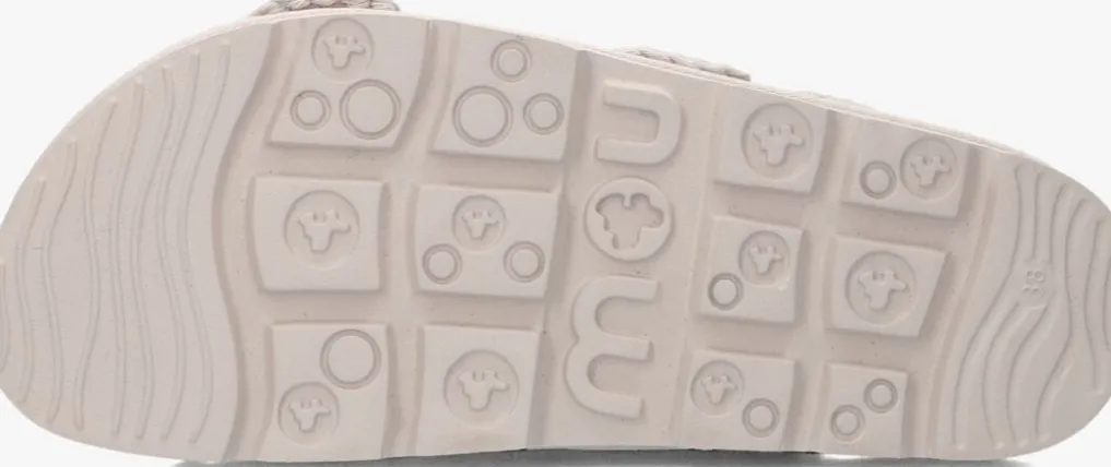 DAMES MOU grijze slippers low bio sandal 2buckles monoch