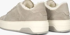 DAMES NUBIKK grijze lage sneakers basket teddy