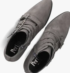 DAMES PERTINI grijze enkellaarsjes 12368