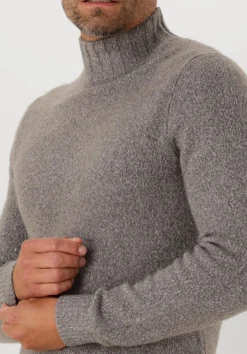 Heren PROFUOMO grijze coltrui pullover mock neck boiled wool