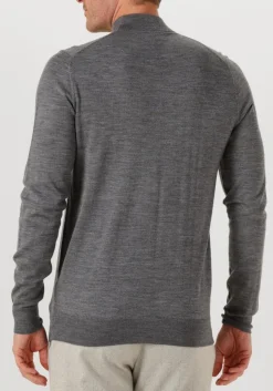 Heren PROFUOMO grijze coltrui pullover mock neck merino