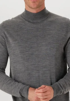 Heren PROFUOMO grijze coltrui pullover mock neck merino
