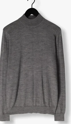 Heren PROFUOMO grijze coltrui pullover mock neck merino