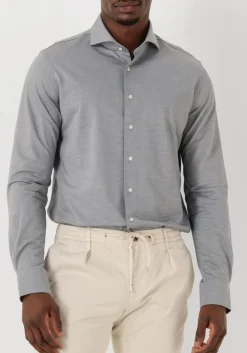 Heren PROFUOMO grijze klassiek overhemd shirt x-cutaway japanese knitted