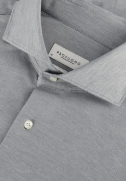 Heren PROFUOMO grijze klassiek overhemd shirt x-cutaway japanese knitted