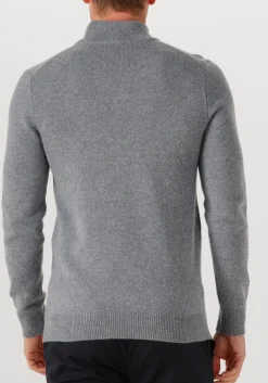 Heren PROFUOMO grijze trui pullover half zip wool blend