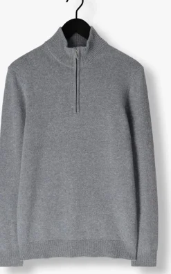 Heren PROFUOMO grijze trui pullover half zip wool blend