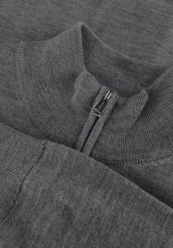 Heren PROFUOMO grijze trui pullover half zip merino