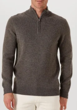 Heren PROFUOMO grijze trui pullover half zip wool blend