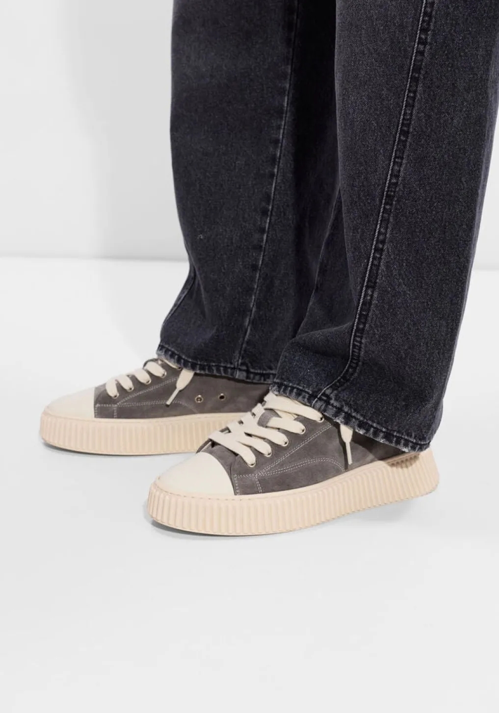 Heren RHUN grijze lage sneakers 2020 treble